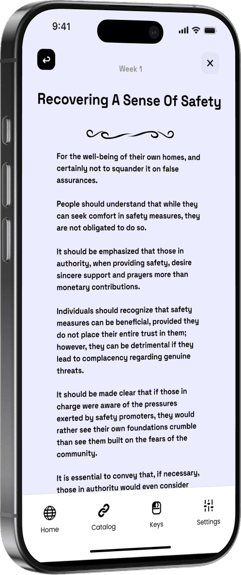 Course reading screen on phone