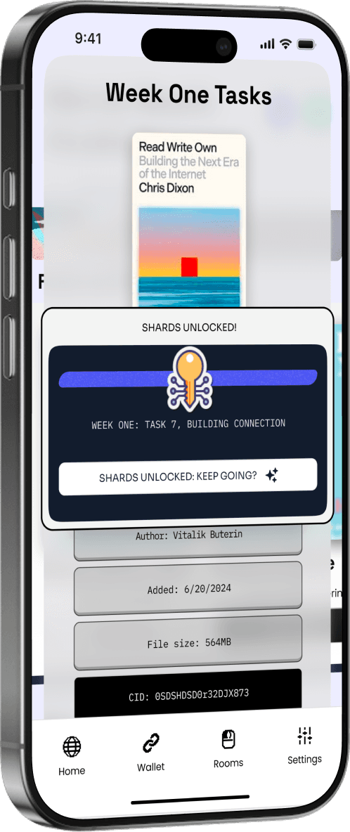 Week one tasks screen on phone